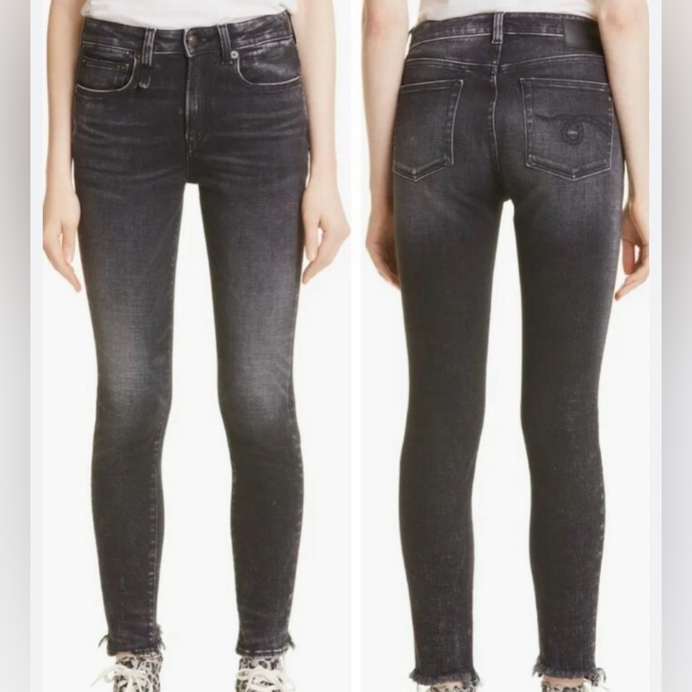 R13 Alison Skinny Jeans in Morrison Black Wash